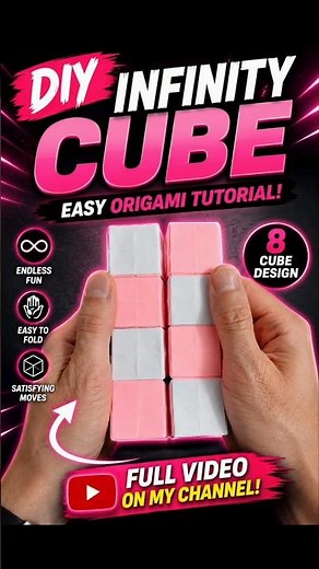 DIY Infinity Cube ✨ Easy Origami Tutorial | Full Video On My Channel!
