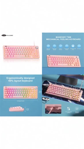 Magegee 60% Gaming Keyboard, Ts68 Compact Mechanical-Style, RGB Backlit, Smart Knob, Tactile Feedback, 68 Keys, Anti-Ghosting, Wired for PC, MAC, Ps4/ps5, Xbox #wirelesskeyboard #rgbkeyboard #magneticswitchkeyboard #bestblackfriday #mechkeyboards #secretlabmagnuspro #ledgamingdesk #deskgadgets #3in1mousepad #xboxkeyboard