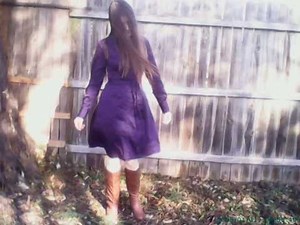Wind Blowing Woman Hair And Purple Dress Sideways gust windy flying flies blows belt