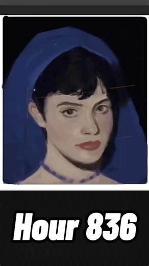 Hour 836 of learning to draw and paint #portrait #art #10000hrs #shorts
