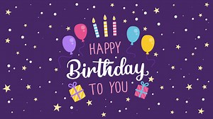 Free stock video - Motion graphic of birthday lettering with balloons