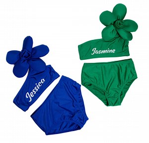 Personalized Flowers Bikini for Girls, Custom Flower Swimwear, Fashion Swimsuits for Girls, Girls Bikini, Kids Swimwear, Kids Beach Swimsuit - Etsy