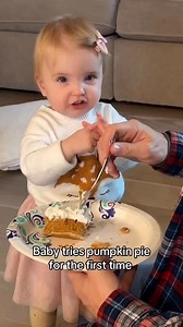 Baby tries pumpkin pie for the first time ❤️ | Blendedlikefamily