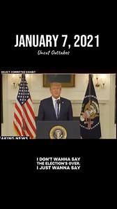 On January 7, 2021, the day after the U.S. Capitol was attacked, Donald Trump attempted to record a statement to the nation. This clip is not a broadcast address. It is raw, unedited outtakes. In these moments, the president: •repeatedly stops and restarts the recording •becomes visibly frustrated •refuses to say “the election is over,” despite Congress having certified the results hours earlier •removes language directing the Justice Department to prosecute those responsible for the violence Hi