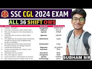 One word substitution asked in SSC CGL 2024, OWS for SSC CGL, CHSL, CPO, MTS, CDS
