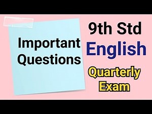 9th Std - English | Quarterly Exam - Important Questions