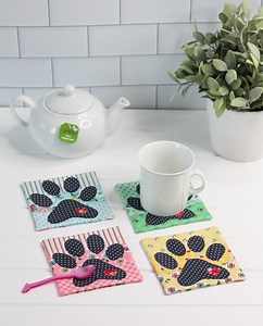 Dog Paw Coaster Mug Rug PDF Sewing Pattern; Paw Print Coaster; Cat Paw Print Mugrug; Digital Download. - Etsy