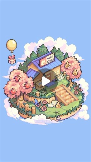 Pixel Jess on Instagram: "Spring - Animal Crossing  Wallpapers in bio! . . . #pixelart #animalcrossing #nostalgia #spring #cherryblossom #ac #animation"