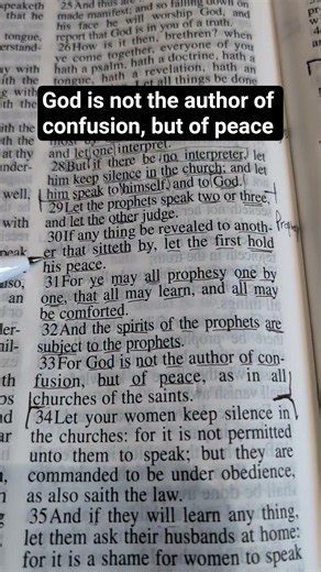 God is not the author of confusion, but of peace - 1 Corinthians 14:29-33 #bible #jesus #prophet