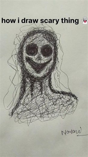 how i draw scary horror thing😱 #art #drawing