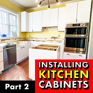 In this video you'll see me place all the cabinets. I'm that much closer to having a functional kitchen again!! | Crafted Workshop