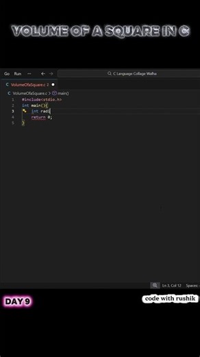 C program to find Volume of a Square 😱 #cprogramming#volumeofsquare#volumeofcube#codingshorts#shorts