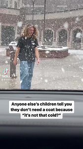 Anyone else’s children insist that ‘they don’t need a coat because it’s not that cold?’ Or is it just us? 😂 xoxo, @heathercrock 🖤 #freezing #winteriscoming | Heather Crockett Oram