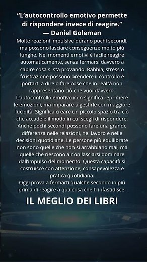 L’autocontrollo emotivo permette di rispondere invece di reagire — Daniel Goleman #shorts