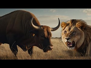 Bull vs. Lion: An Epic Showdown | Power vs. Predator.