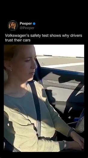 PEEPER on Instagram: "Volkswagen uses controlled safety tests like this to demonstrate how modern driver-assistance systems work in real scenarios. In these demonstrations, features such as autonomous emergency braking and collision detection monitor the road with cameras and radar. When a potential impact is detected, the system can alert the driver and automatically apply the brakes faster than human reaction time, helping reduce or avoid crashes altogether. It’s important to note that these t