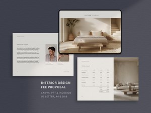 Interior Design Fee Proposal | Project Proposal | Interior Designer Presentation | Canva Template | PPT Presentation | Indesign Template - Etsy