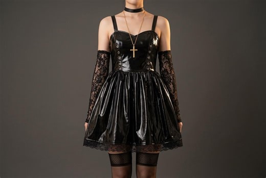 Anime Inspired Misa Amane Death Note Gothic Cosplay Costume Black Dress Stockings Halloween Outfit | Anime Costume - Etsy Canada