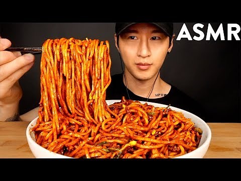 ASMR BLACK BEAN NOODLES MUKBANG (No Talking) COOKING & EATING SOUNDS | Zach Choi ASMR