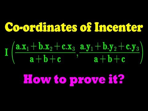 How to find the coordinates of Incenter? | Coordinate Geometry | JEE | CBSE | ISC