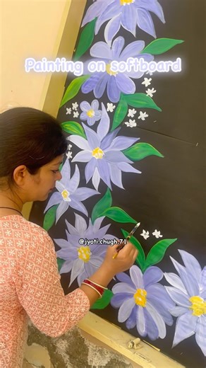 Jyoti Arts on Instagram: "Painting on softboard #school #preschool #playschool #kindergarten #viralreels #creative #viral #softboard #painting #art Do you like my work??"