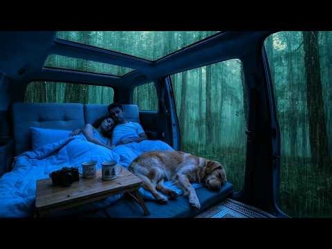 Open Door Car Camping in Heavy Rain 🌧️ Ultimate Cozy Forest Sleep Ambience 💤