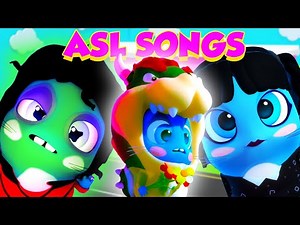 ASL SONGS! ⭐️ Peaches, Bloody Mary + More! | Songs with American Sign Language | The Moonies