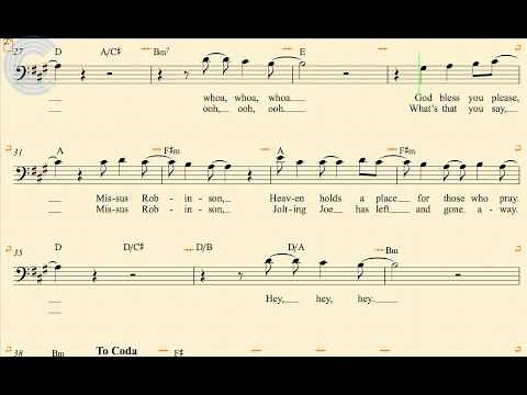 Bass - Mrs. Robinson - Simon & Garfunkel - Sheet Music, Chords, & Vocals