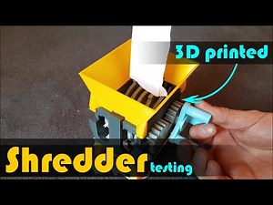 3D Printed Mini Shredder with gears - Let's try to shred paper