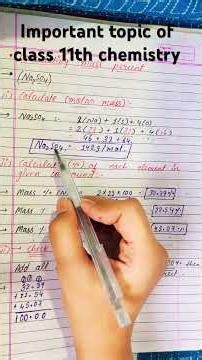 Calculating mass percentage most important topic class 11th chemistry, important for board level.