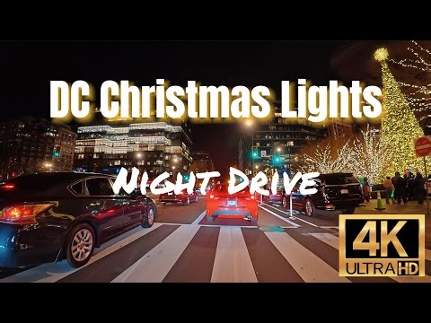 DC Christmas Lights in 4K — Magical Night Drive Through the Capital 🌟