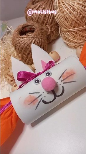 Conejo 🐰 de pascua con rollo de papel reciclado #diy #manualidades #pascua #easter