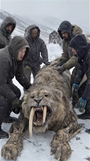Frozen Sabertooth in Real Life #wildlife #animalattack #shorts