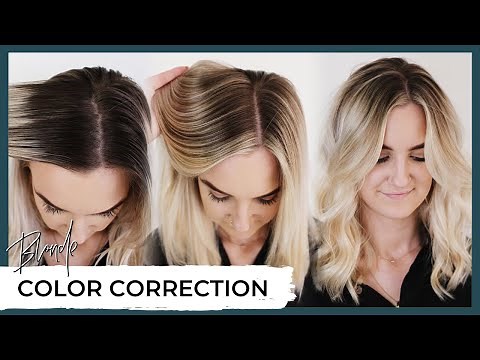Blonde Hair Color Correction Before and After 😱 How to fix highlighted hair including root shadow