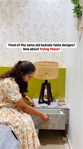 12K views · 21 reactions | Bored of the same old bedside tables? Spice up your bedroom with these unique designs: Shutter Cabinet Side Table Hourglass Nightstand Swing Side Table Ladder Nightstand Say goodbye to boring and hello to stylish! #homebliss #homeblissindia #bedroomsidetable #bedroomdecor#BedroomInspo #NightstandGoal | Homebliss | Facebook