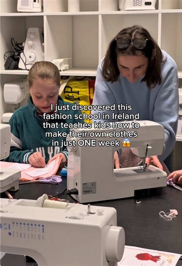 This fashion school in Ireland is teaching kids how to make their own clothes in just ONE week 🤯 Our Easter Camps give students the chance to learn real fashion skills while building confidence and creativity. And yes…they end the week walking away with their own designs showcased in a fashion show! Spaces fill up quickly every year, so feel free to have a look at the link in our bio if you’d like to learn more or visit our website 🌐projectfashion.ie #sewingtiktok #sewingforyoupage #fashionstu