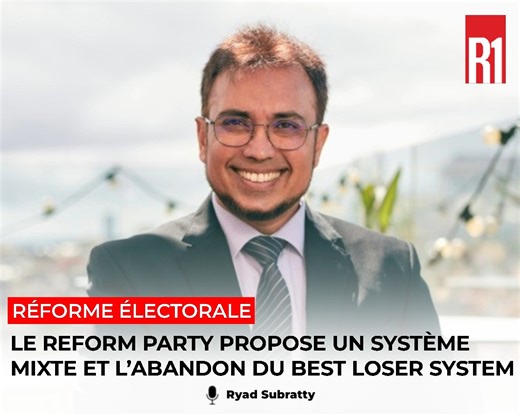 Radio One 📻 🇲🇺 on Instagram: "Le Reform Party a déposé ses propositions pour la réforme électorale au Prime Minister’s Office, ce vendredi. La formation politique préconise un système mixte, combinant le «First-Past-the-Post» et la représentation proportionnelle, avec l’abandon du Best Loser System. La suppression de la classification communautaire, le droit de révocation des députés, l’élection du Président au suffrage universel, sont parmi les autres mesures soumises par le Reform Party."