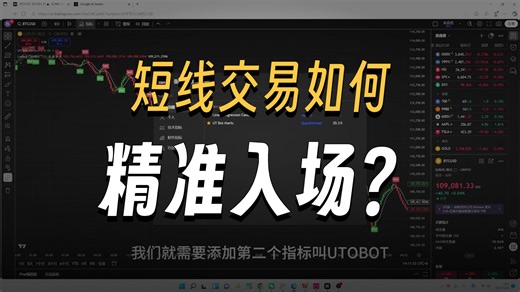 日内短线交易的神器，平滑K线(LinReg)   趋势机器人(UT Bot)王炸组合，近乎100%的胜率！