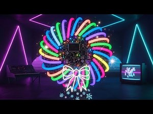 80s Cyber Christmas ✨ Neon Synthwave Aesthetic Tutorial | Holiday Design Glow