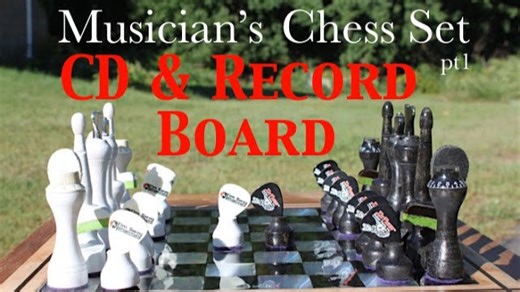 Chessboard Made From Records and CDs – Musician’s Chess Set Part 1