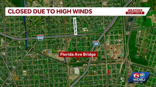 Florida Avenue Bridge temporarily closed due to strong, gusty winds