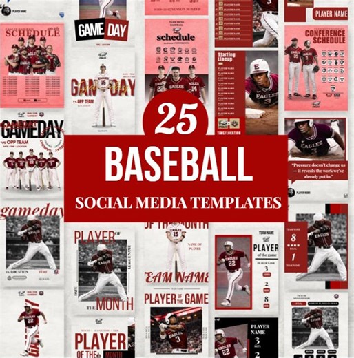 Baseball Canva Social Media Template | Editable Game Day Graphics (digital Download) - Etsy