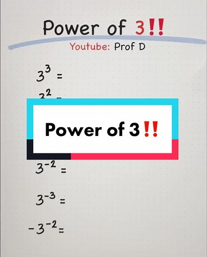 Power of 3 and Basic Math Review #mathreview #mathprofd #mathhack #mathtrick