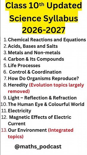 CBSE Class 10th Science syllabus 2026-27 #cbse #cbseclass10 #cbseboard #cbse2026 #class10 #boardexam