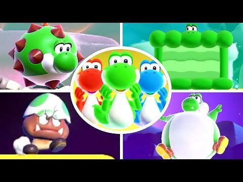 Super Mario Bros Wonder - All Yoshi Power-Ups & Transformations