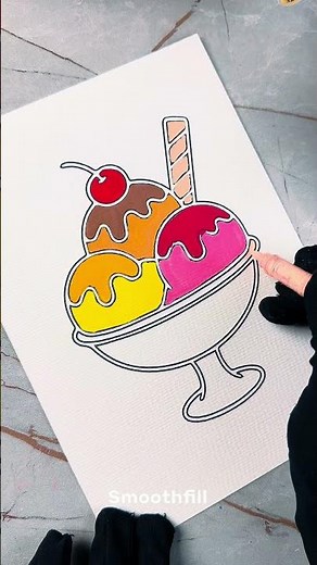 🍦 Ice Cream Coloring Satisfying Acrylic Marker Fill #shorts #ytshorts