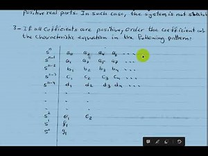 Control Theory I- The Stability of Linear Feedback Systems- lecture 2