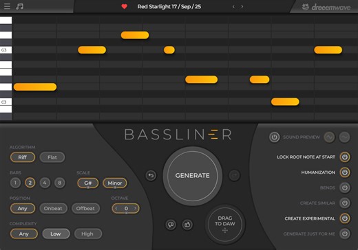 Bassliner by dreeemwave - MIDI Generator Plugin VST3 Audio Unit