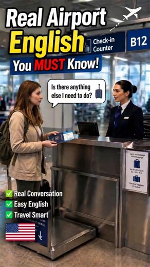 ✈️Airport Check-In Conversations | Travel English #dailyenglish #englishspeakingskills