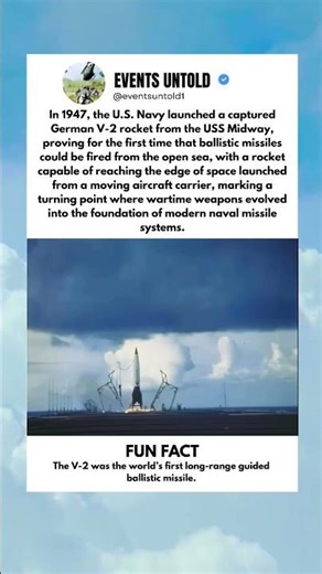 First V-2 Rocket Launched from a Ship